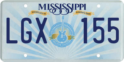 MS license plate LGX155