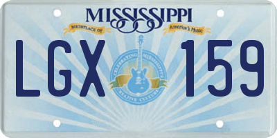 MS license plate LGX159