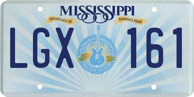 MS license plate LGX161