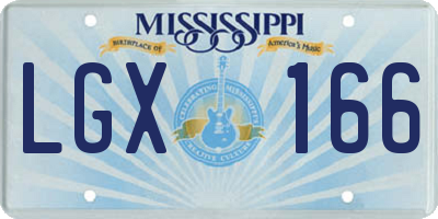 MS license plate LGX166