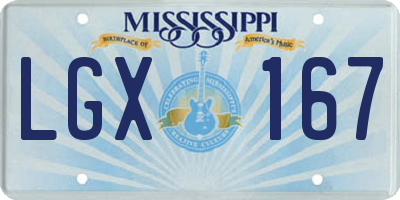 MS license plate LGX167