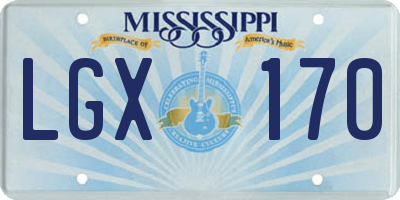 MS license plate LGX170