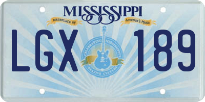 MS license plate LGX189