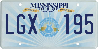 MS license plate LGX195