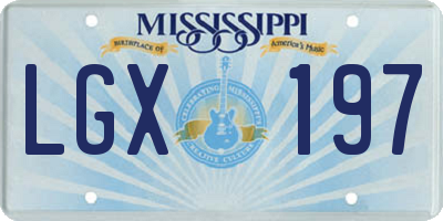 MS license plate LGX197