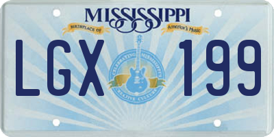MS license plate LGX199