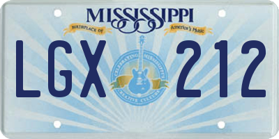 MS license plate LGX212