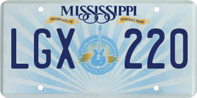 MS license plate LGX220
