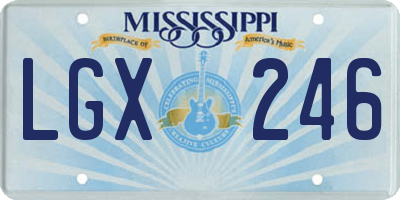 MS license plate LGX246