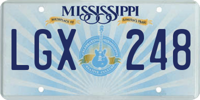 MS license plate LGX248