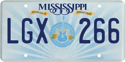 MS license plate LGX266