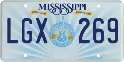 MS license plate LGX269