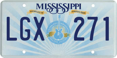 MS license plate LGX271