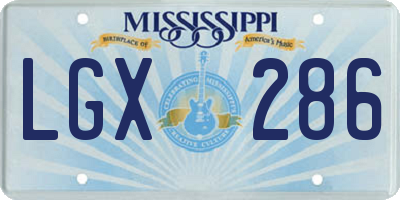 MS license plate LGX286