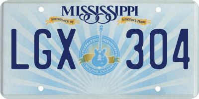 MS license plate LGX304