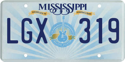 MS license plate LGX319