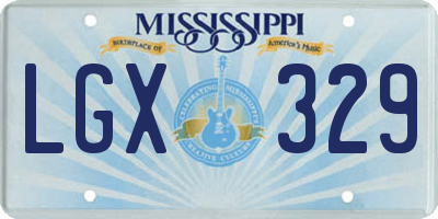 MS license plate LGX329
