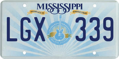 MS license plate LGX339