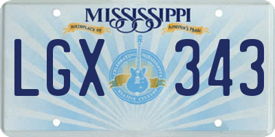 MS license plate LGX343