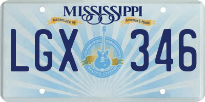 MS license plate LGX346