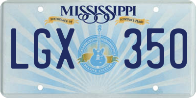 MS license plate LGX350