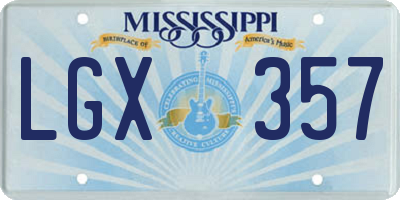 MS license plate LGX357