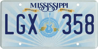 MS license plate LGX358