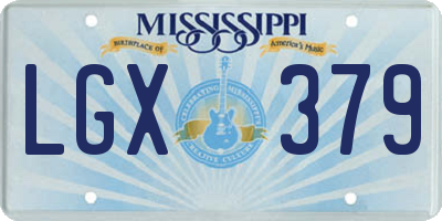 MS license plate LGX379
