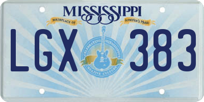 MS license plate LGX383