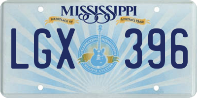 MS license plate LGX396