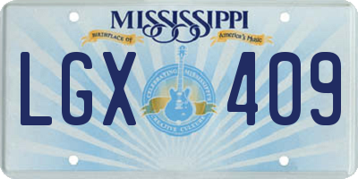 MS license plate LGX409