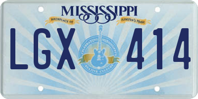 MS license plate LGX414