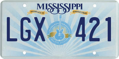 MS license plate LGX421