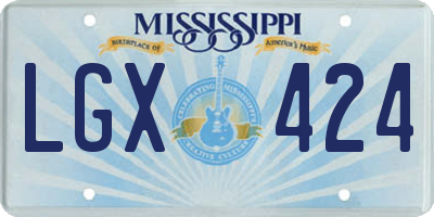 MS license plate LGX424