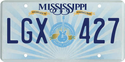 MS license plate LGX427