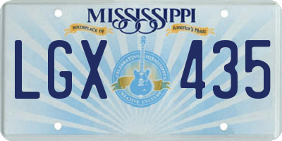 MS license plate LGX435