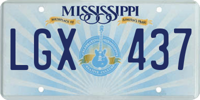 MS license plate LGX437