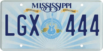 MS license plate LGX444