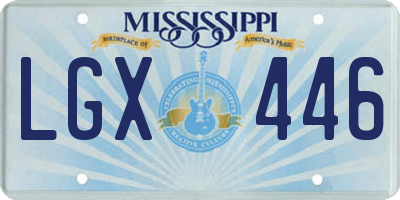 MS license plate LGX446