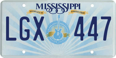 MS license plate LGX447
