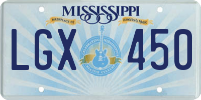 MS license plate LGX450