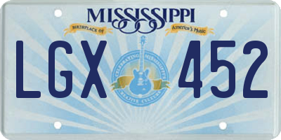 MS license plate LGX452