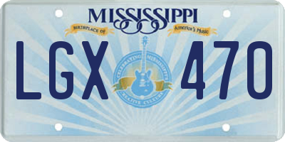 MS license plate LGX470
