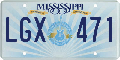 MS license plate LGX471