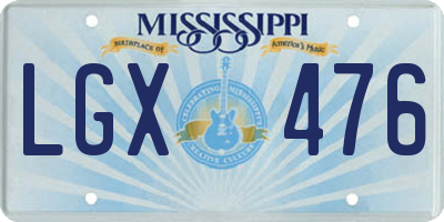 MS license plate LGX476
