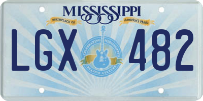 MS license plate LGX482