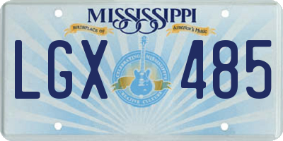 MS license plate LGX485