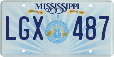 MS license plate LGX487