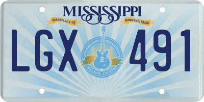 MS license plate LGX491