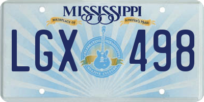 MS license plate LGX498